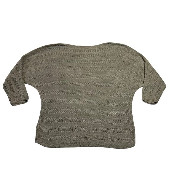 Tahari 100% Linen Open Knit Dolman Sleeve Sweater Size M Coastal Preppy Summer - Picture 3 of 9